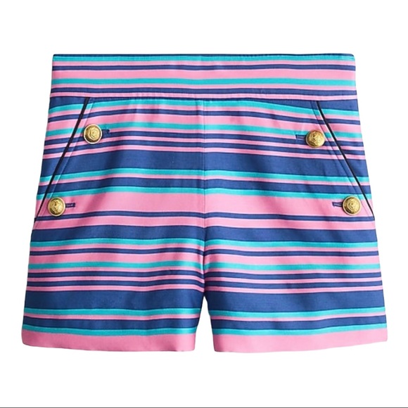 J. Crew Pants - J. Crew Button Front Short in Bold Jacquard Stripe